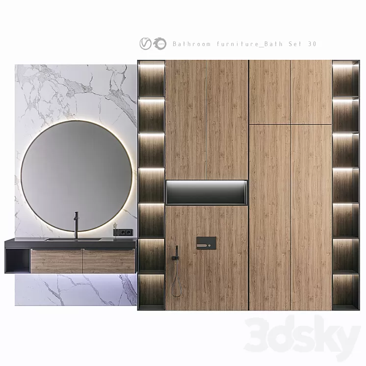 Bathroom furniture Bath Set 30 3D Model Free