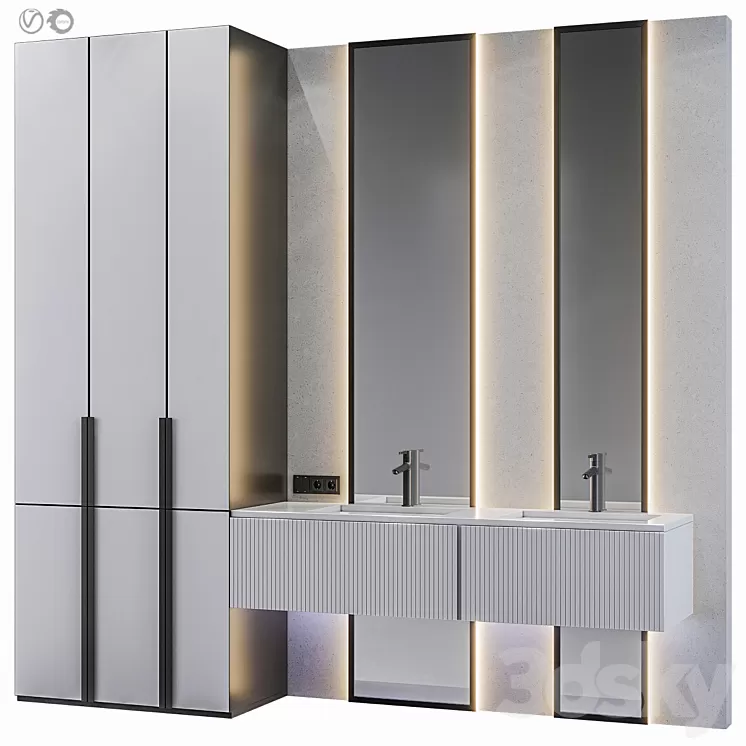 Bathroom furniture Bath Set 34 3D Model Free