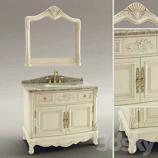 Bathroom Furniture - Bathroom Cabinet BF8220 3D Model