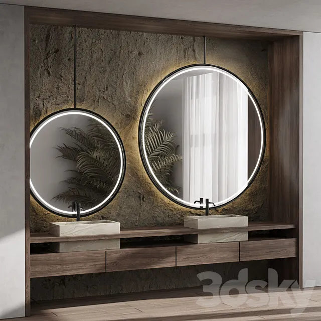 Bathroom furniture by Fauset inbani set 50 3D Model