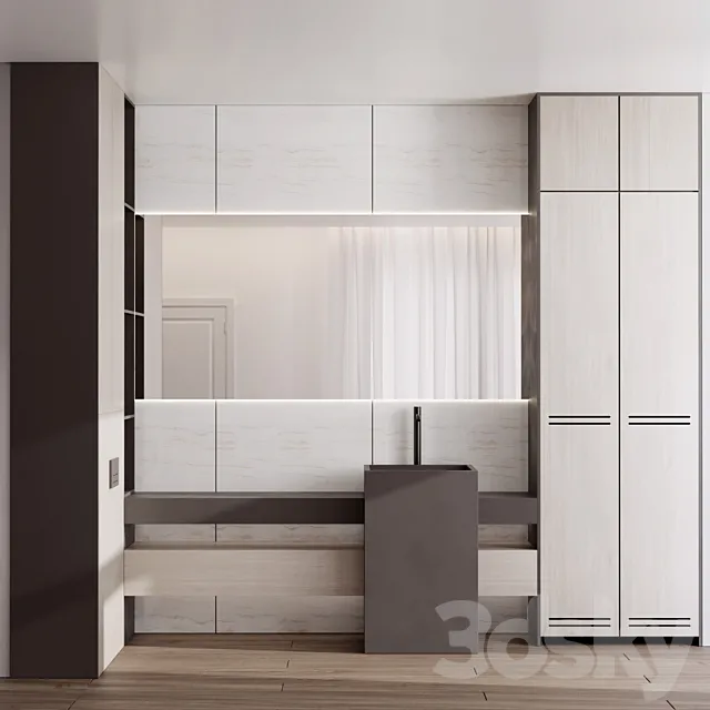 Bathroom furniture by inbani faucet set 65 3D Model