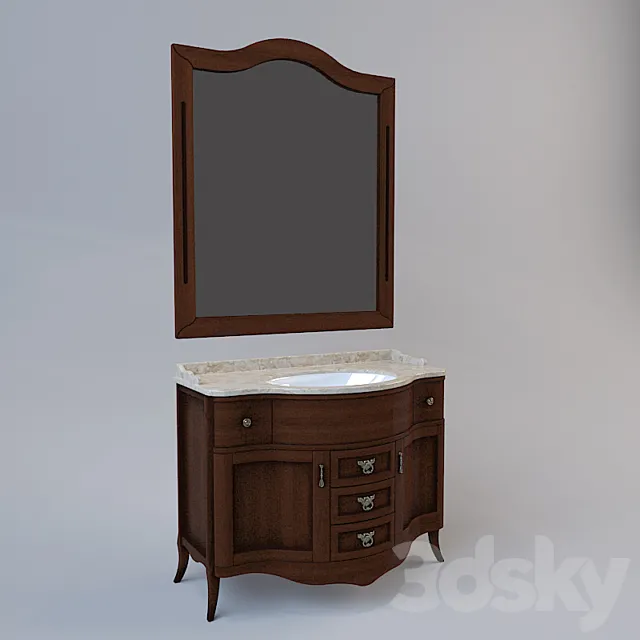 Bathroom Furniture Cezares Rubino ciliegio anticato 3D Model
