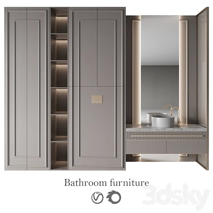 Bathroom furniture №24 3D Model Free