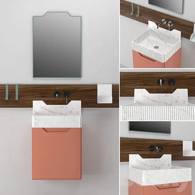 Bathroom Furniture | Ex.t FRIEZE TWO CABINET 3D Model