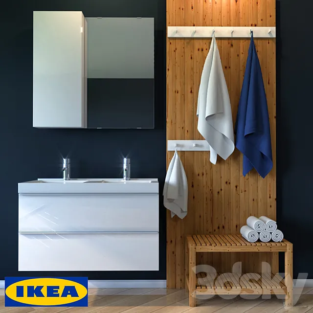 Bathroom furniture IKEA room 3DModel