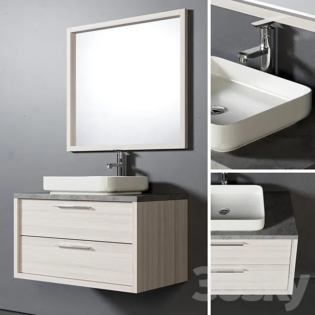Bathroom Furniture Indiana 90cm 3D Model