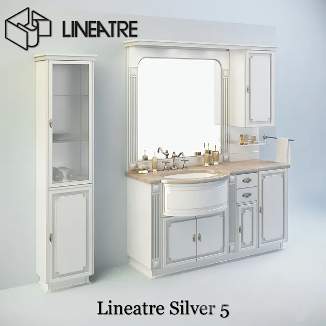 Bathroom furniture Lineatre Silver 5 3DModel