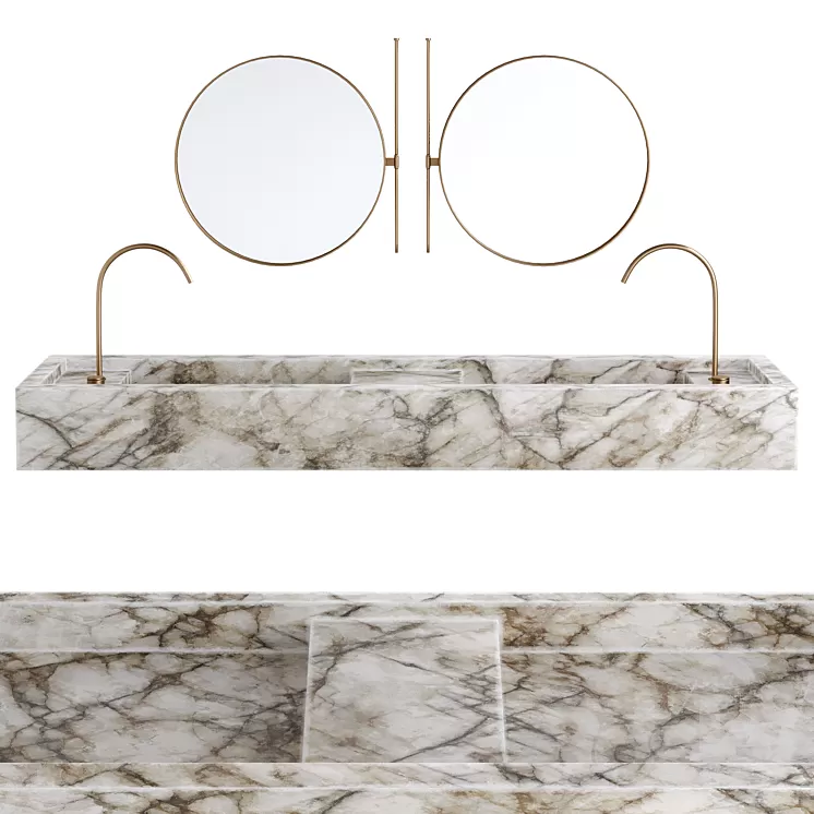 Bathroom furniture marble sink 3D Model