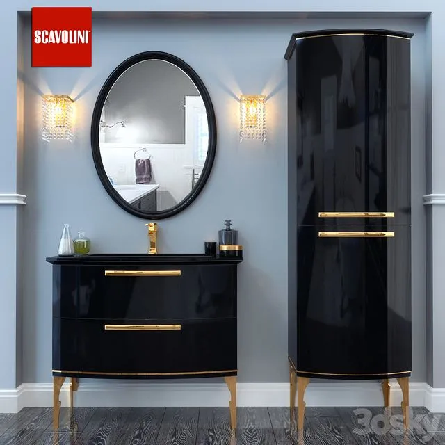 Bathroom Furniture Scavolini Black House 3D Model