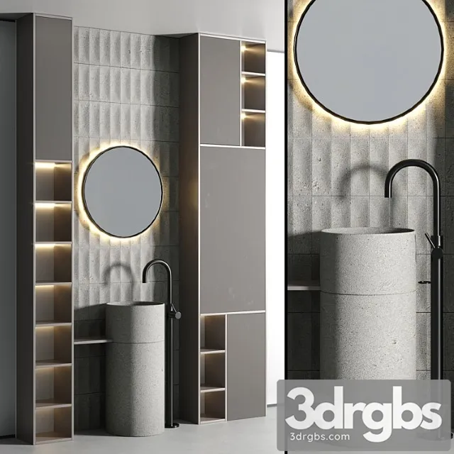 Bathroom furniture set 0201 3D Model Free
