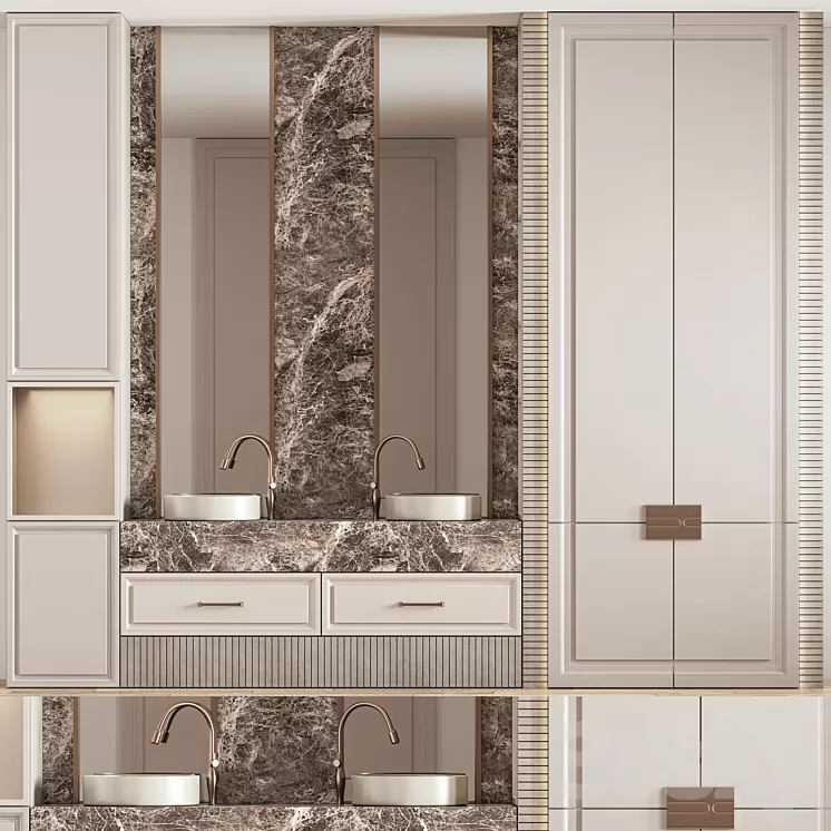 Bathroom Furniture Set 07 3D Model Free