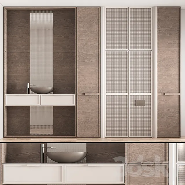 Bathroom Furniture Set 08 3D Model