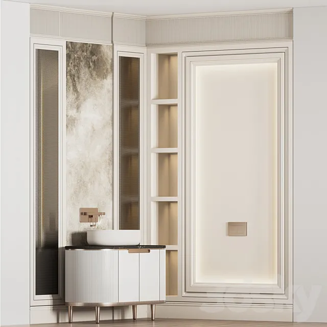 Bathroom Furniture Set 11 3D Model