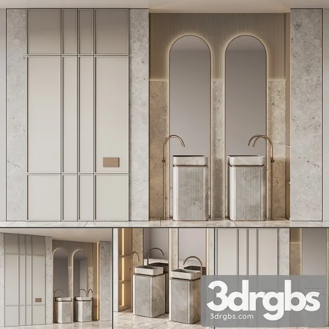 Bathroom Furniture Set 18 3D Model Free