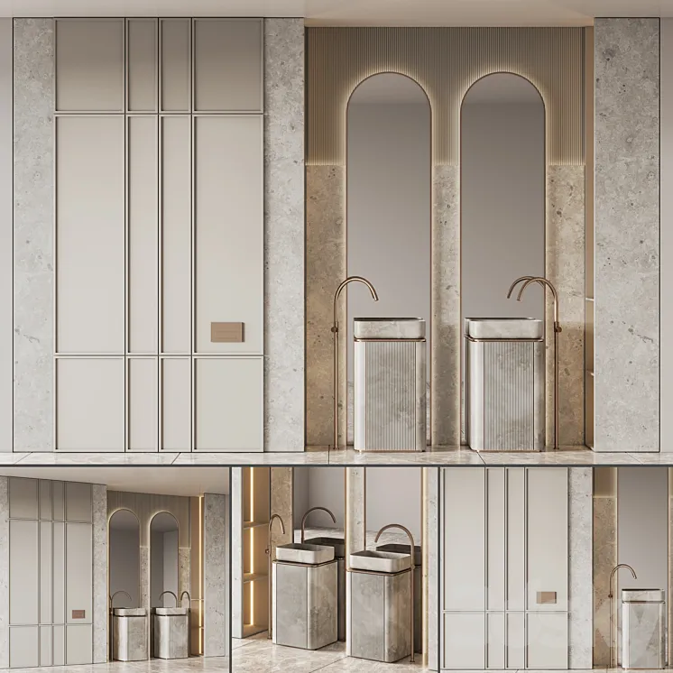 Bathroom Furniture Set 18 3D Model Free