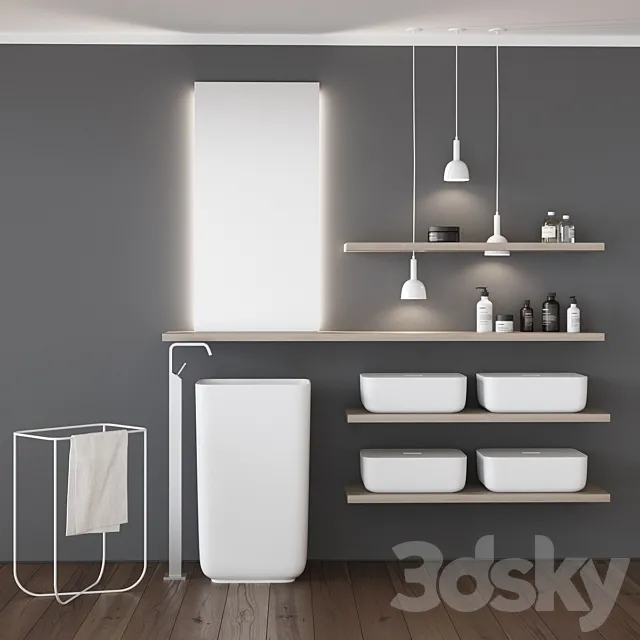 Bathroom furniture set 3 Scavolini QI 3DModel