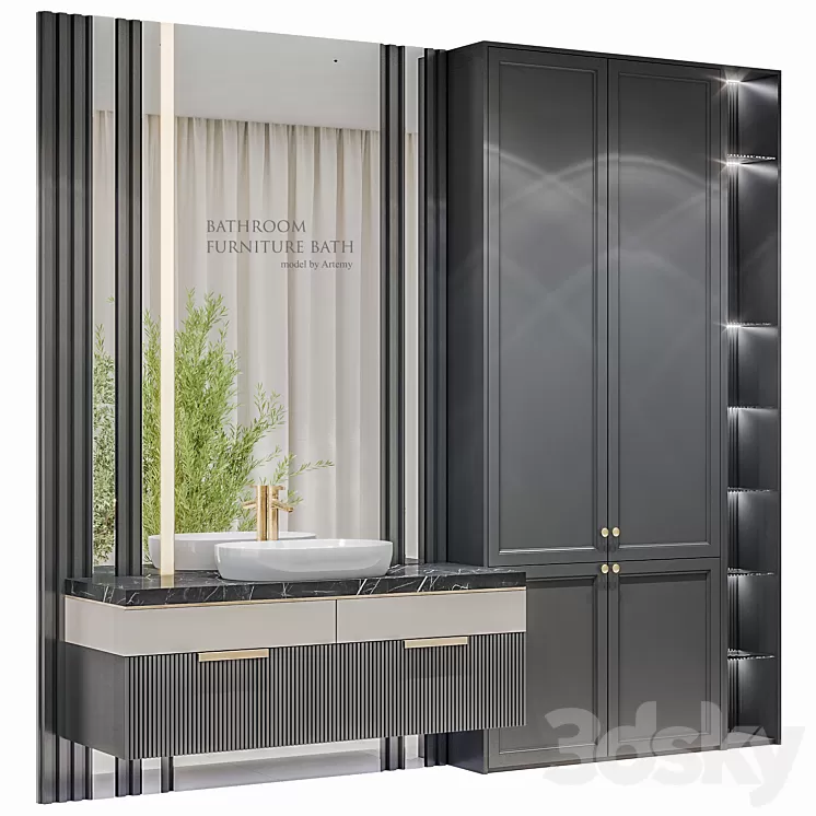 Bathroom furniture set 48 3D Model