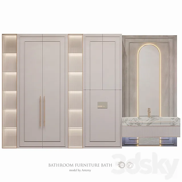 Bathroom furniture set 57 3D Model