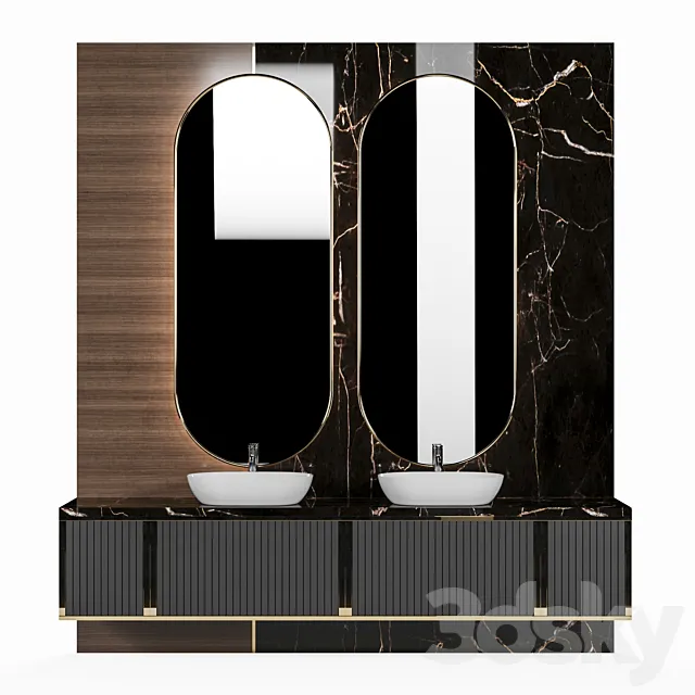 bathroom furniture set 6 3D Model