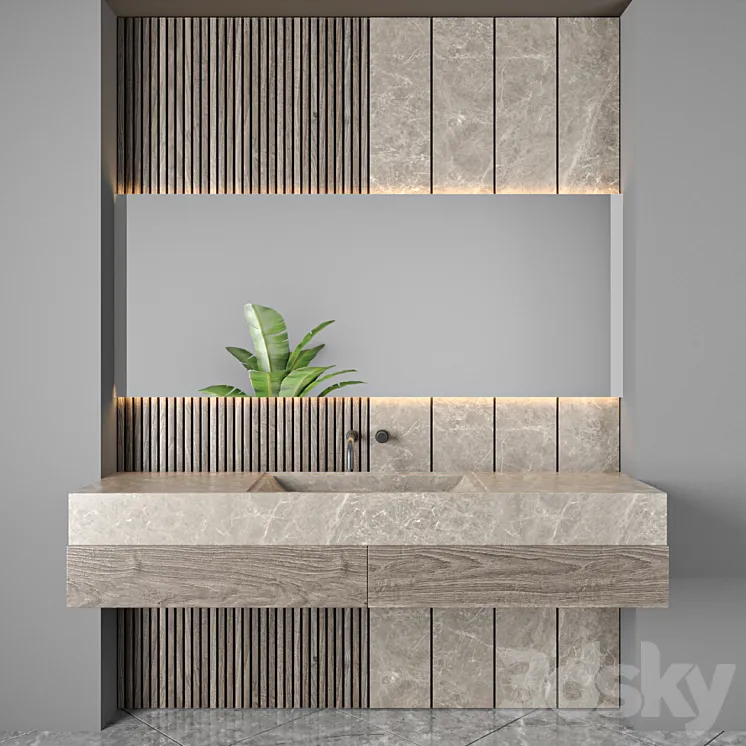 bathroom furniture set 65 3D Model Free