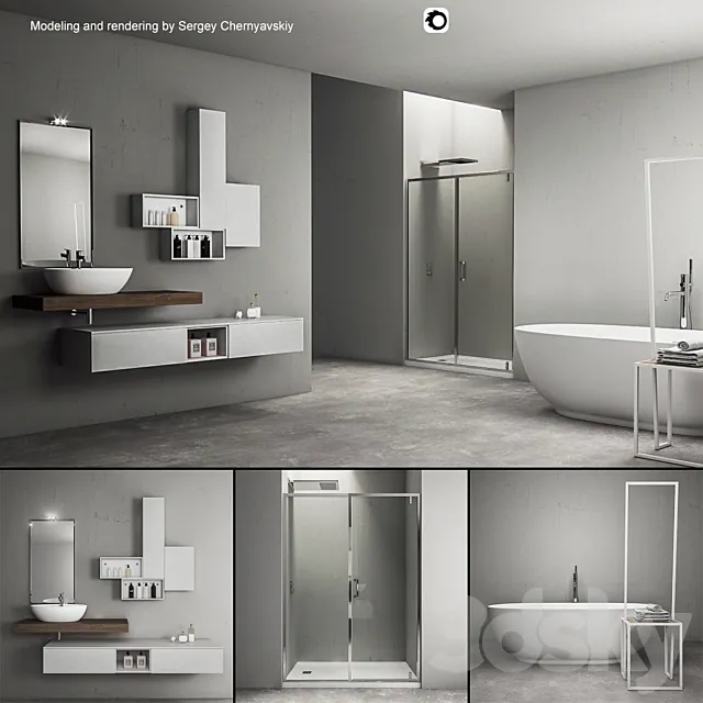 Bathroom furniture set Arcom e.Ly 3DModel