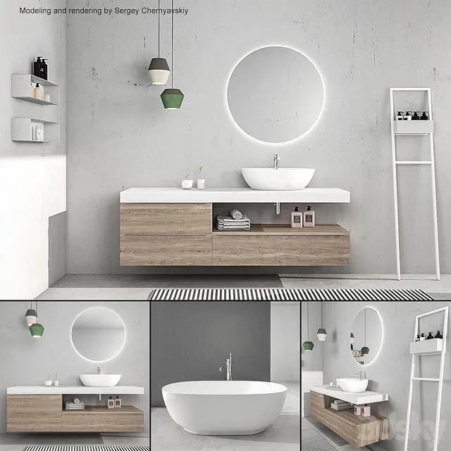 Bathroom furniture set Arcom e.Ly 4 3D Model