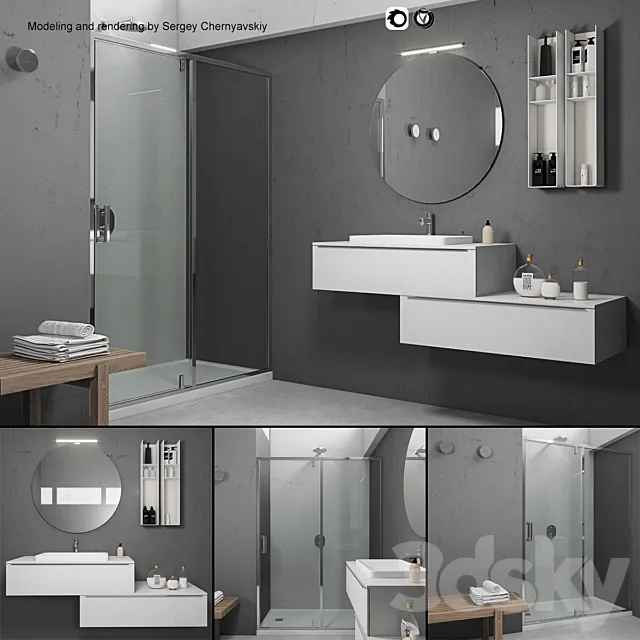 Bathroom furniture set Arcom e.Ly 5 3D Model