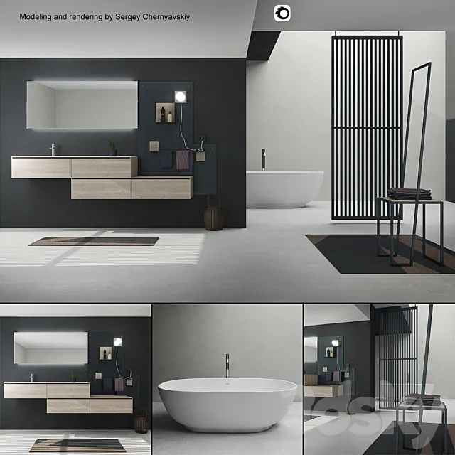 Bathroom furniture set Arcom Escape 3D Model