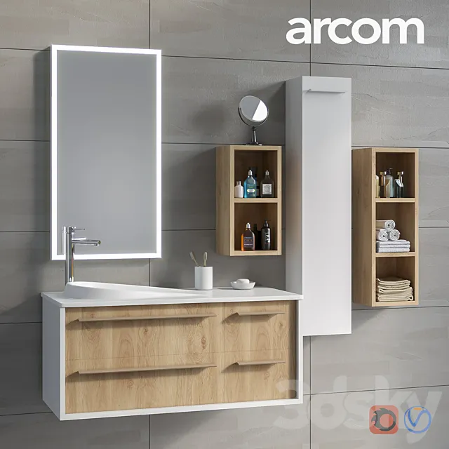 Bathroom furniture set ARCOM POLLOCK COMPOSITION 36 3D Model