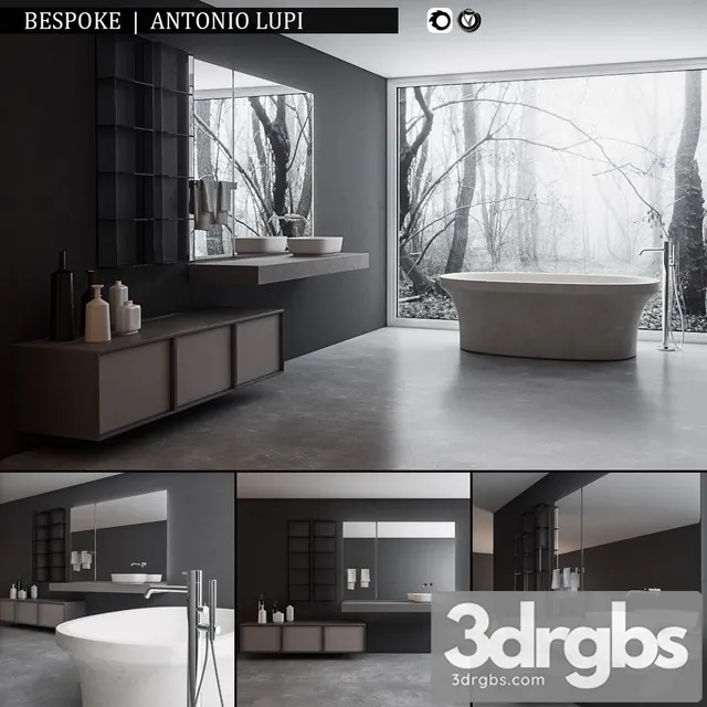 Bathroom Furniture Set Bespoke 3D Model Free