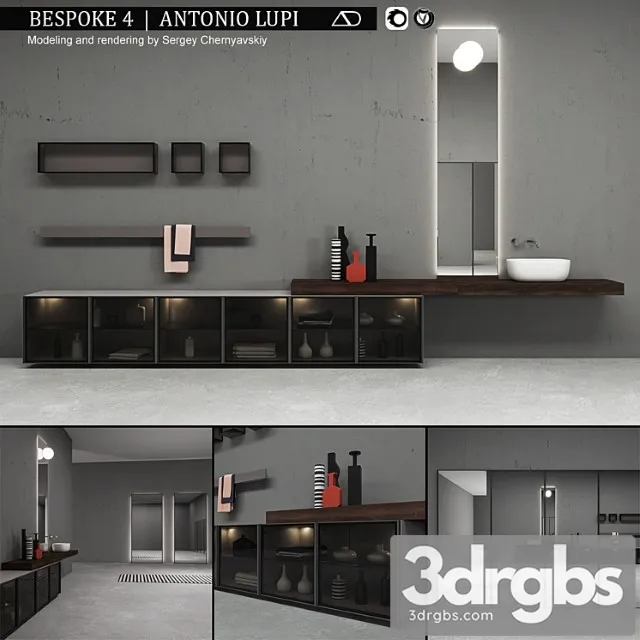Bathroom Furniture Set Bespoke 4 3D Model Free