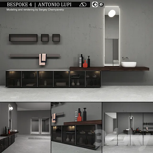 Bathroom furniture set Bespoke 4 3D Model