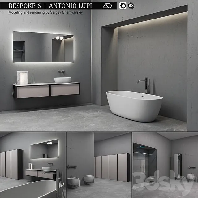 Bathroom furniture set Bespoke 6 3D Model