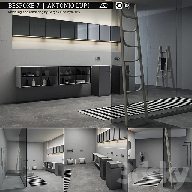 Bathroom furniture set Bespoke 7 3D Model