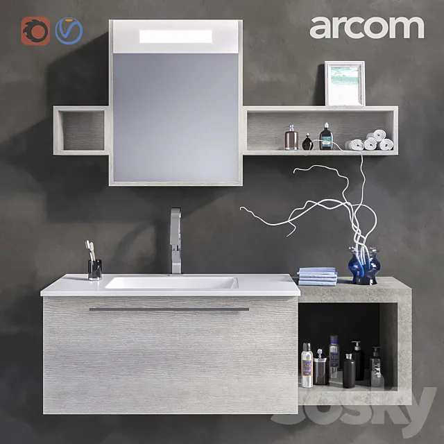 Bathroom furniture set E.LY COMPOSITION 40 3DModel