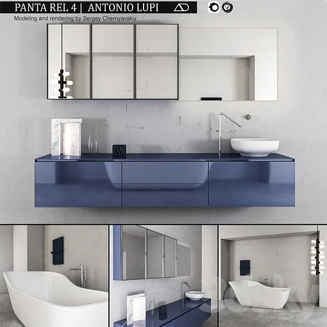 Bathroom furniture set Panta Rel 4 3D Model