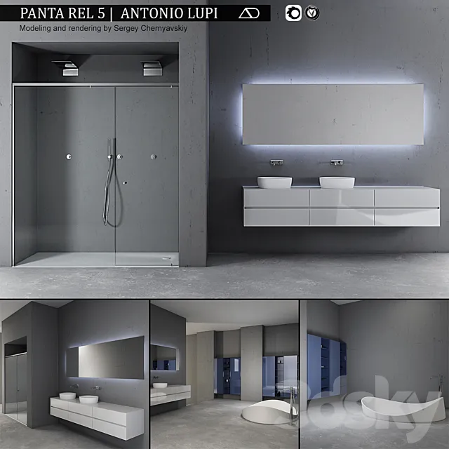 Bathroom furniture set Panta Rel 5 3D Model