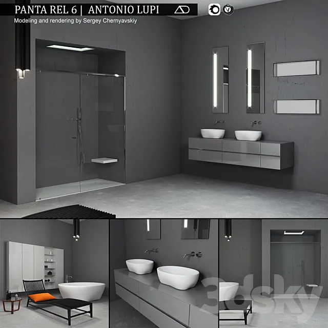 Bathroom furniture set Panta Rel 6 3D Model