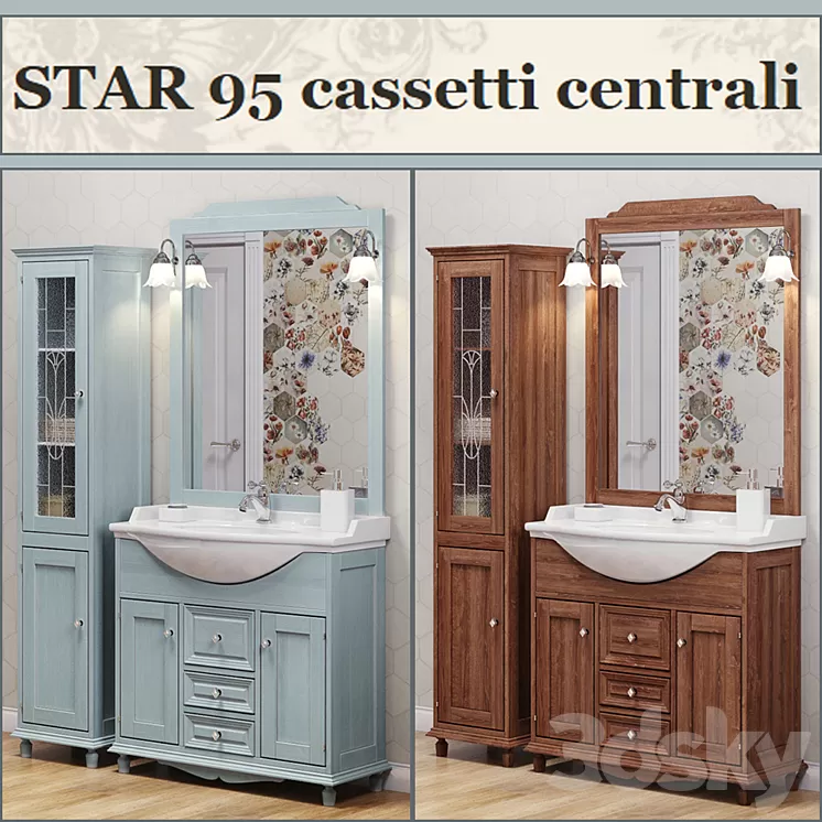 Bathroom furniture STAR 95 cassetti centrali 3D Model
