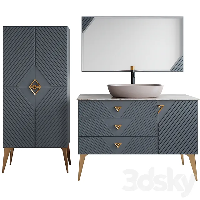 Bathroom furniture Tessoro Gala 80B _ 40 (column Gala 70) 3D Model