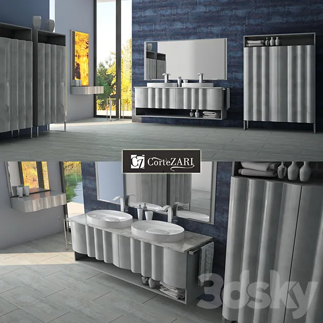 Bathroom furniture Zoe Gold CORTEZARI Italy 3D Model