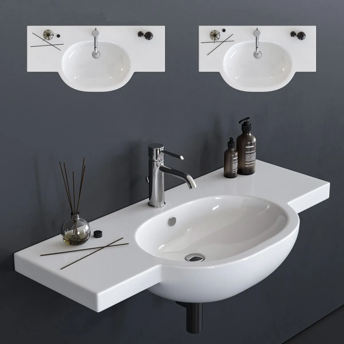 bathroom - Galasia M2 Washbasin art. 5235 art. 5236 3D Model