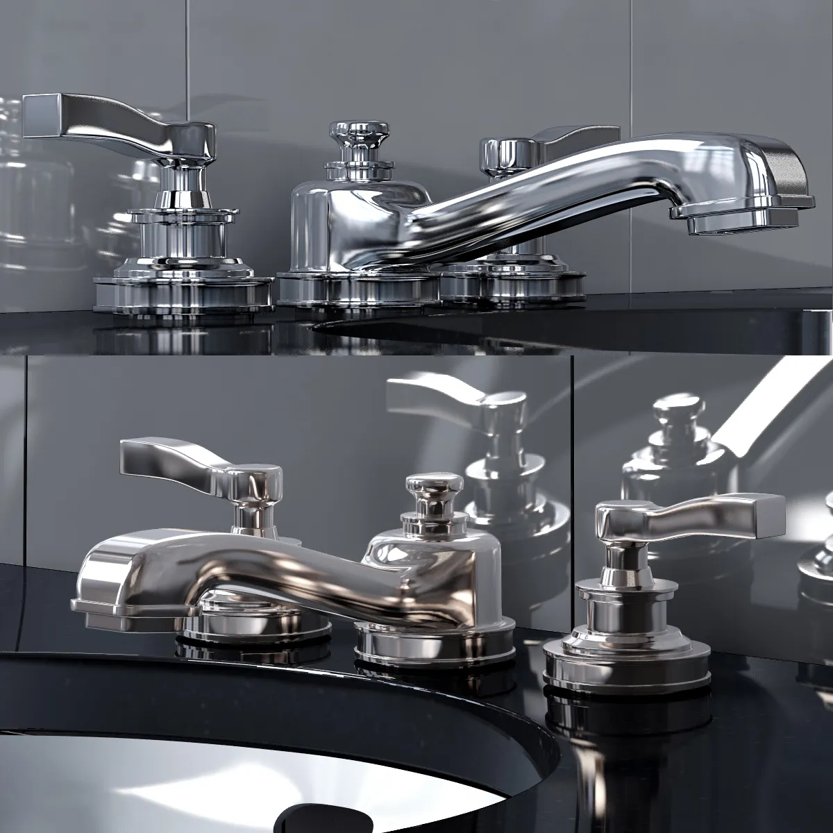 bathroom - Gessi set of washbasins 07 3D Model