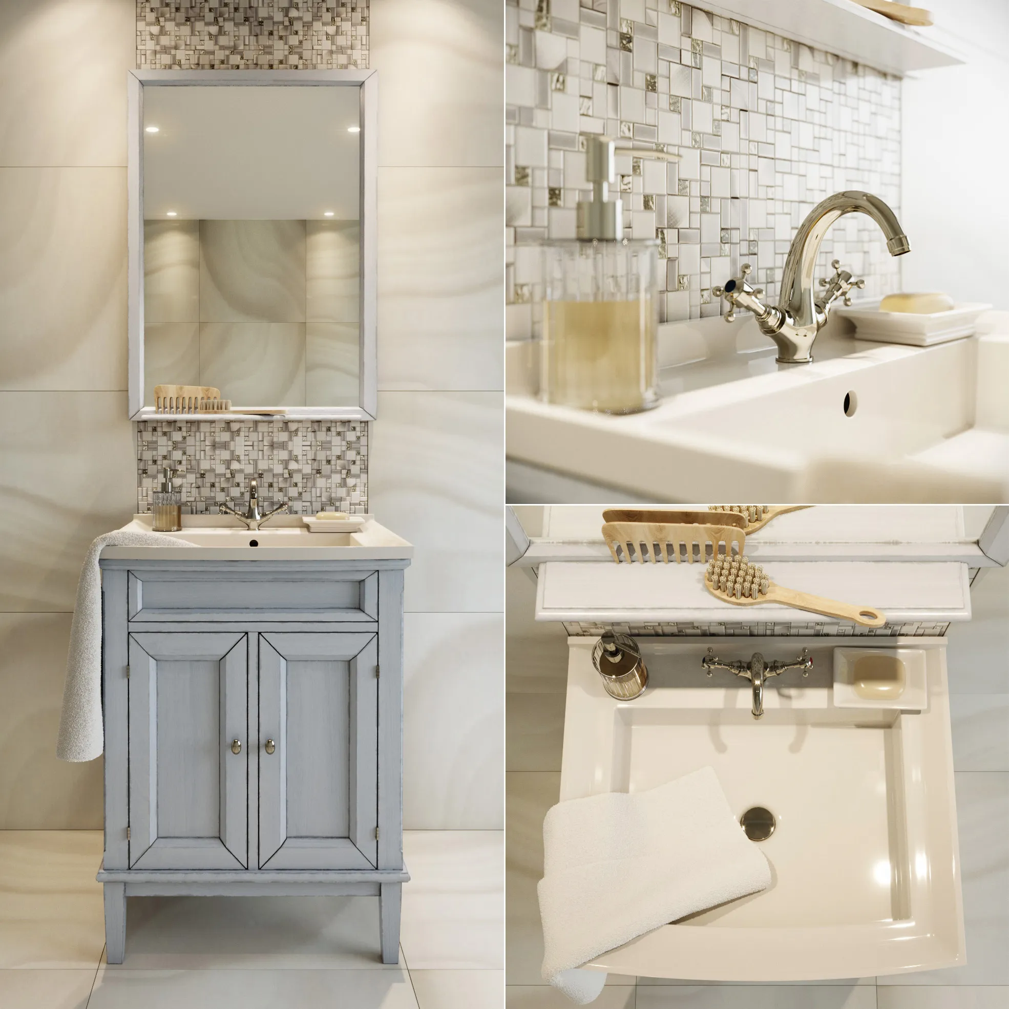 bathroom - Gessi set of washbasins 09 3D Model