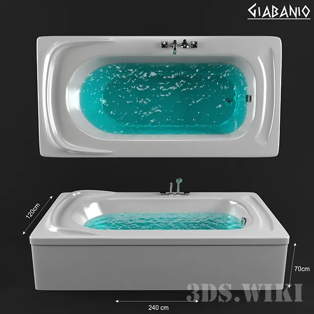bathroom - GIABANIO bathtub and VRISI mixer 3D Model