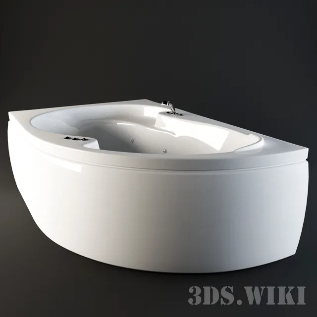 bathroom - Glass Silvia Acrylic Bathtub 3D Model