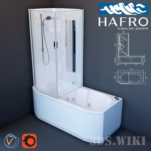 bathroom - Hafro Duo Box Bathtub 3D Model