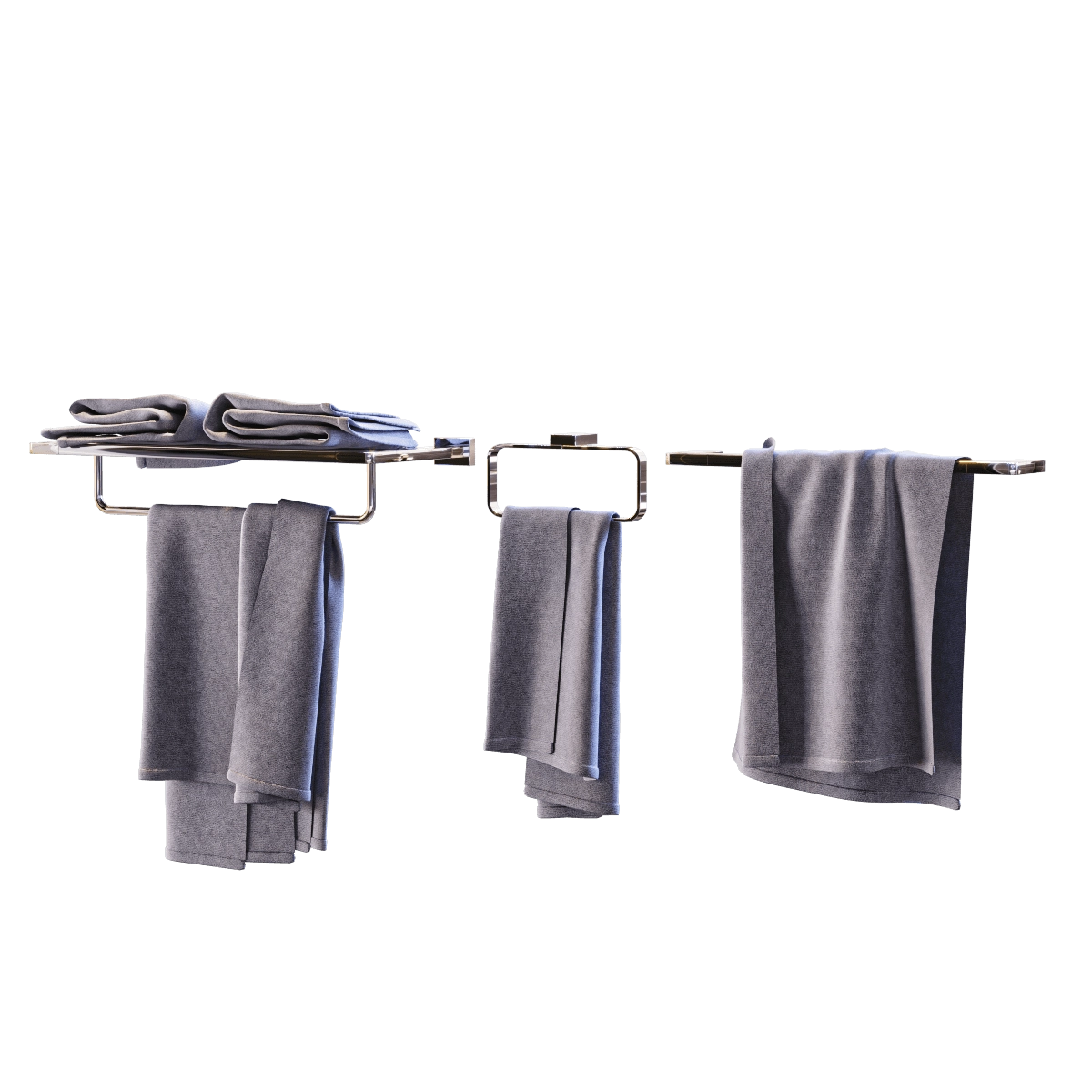 bathroom - Hanging towels 3D Model