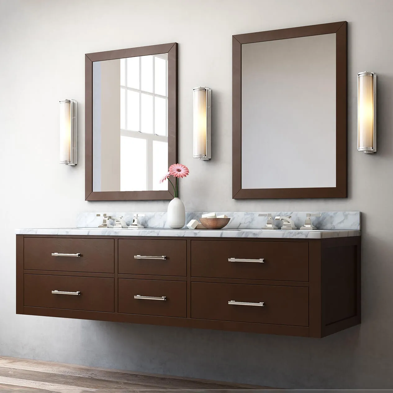 bathroom - Hutton double floating vanity 3D Model