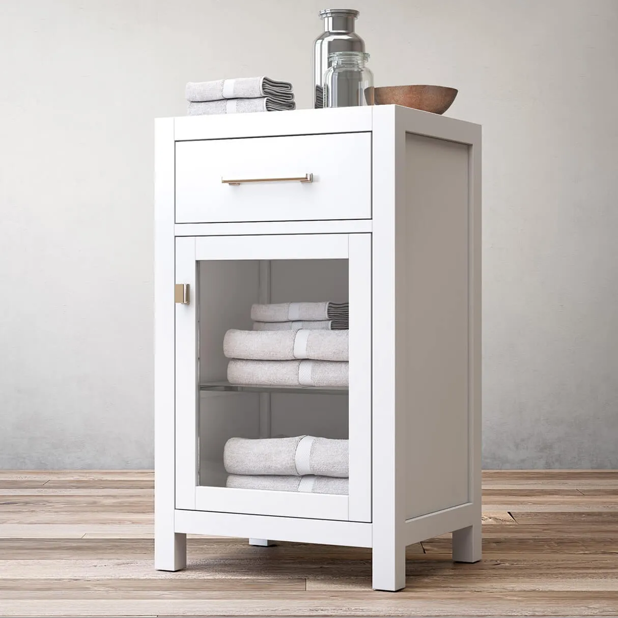 bathroom - Hutton glass single-drawer base 3D Model